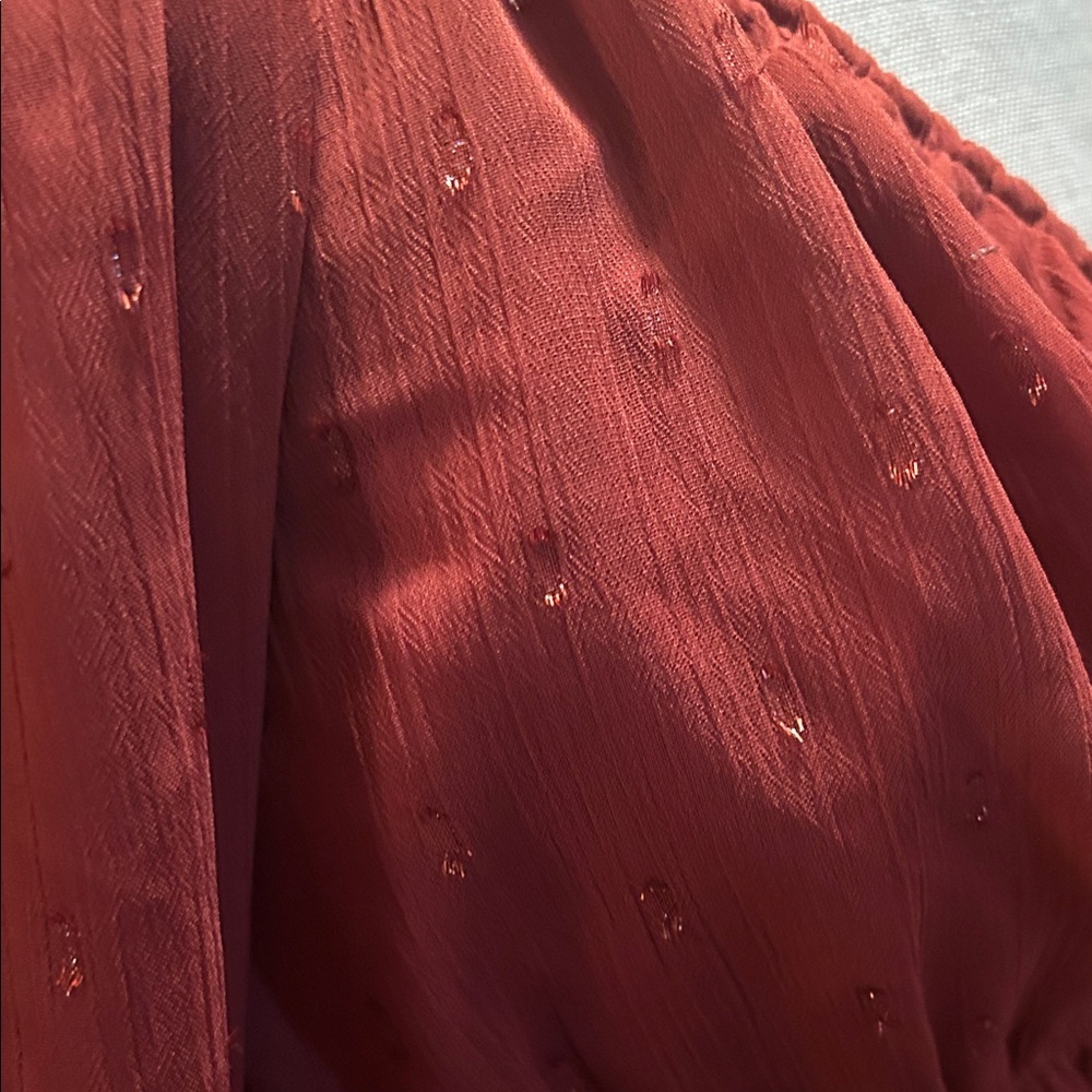 EXPRESS Rust Ruched Women's Top - Picture 4 of 4